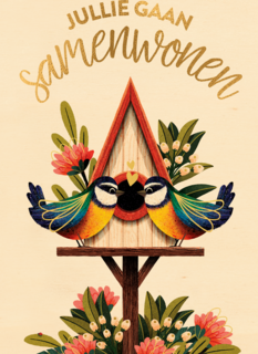 Samenwonen kaart 2 vogeltjes met vogelhuis