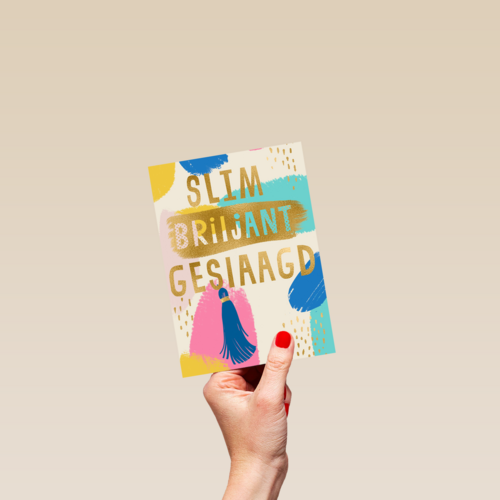 Geslaagd kaart slim briljant geslaagd