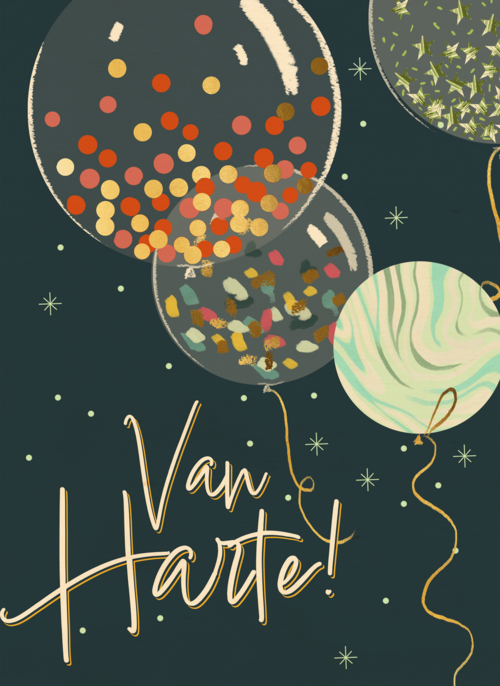 van harte met feestelijke ballonnen