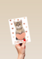 Liefde kaart kat met hart en dikke knuffel