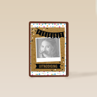 vrolijke confetti kaart met een slinger