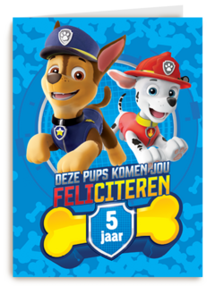 Paw Patrol kaart deze pups komen jou feliciteren