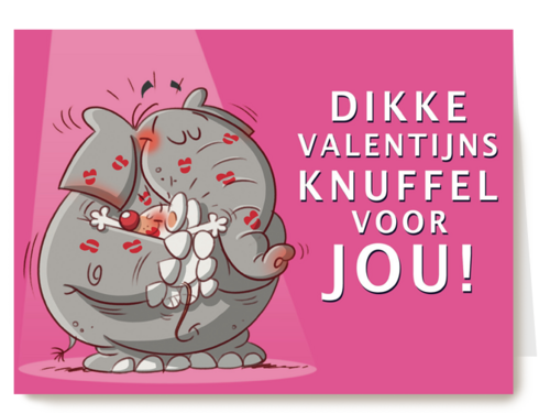 valentijnkaart dikke valentijnsknuffel voor jou