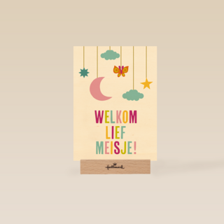 Geboortefelicitatie welkom lief meisje kleurrijk