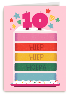 Hiep Hiep Hoera 10 jaar meisje