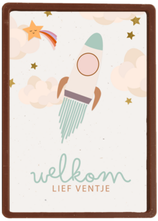 Geboorte felicitatie met raket