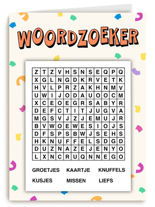 kaart voor kinderen woordzoeker spelletje corona quarantaine