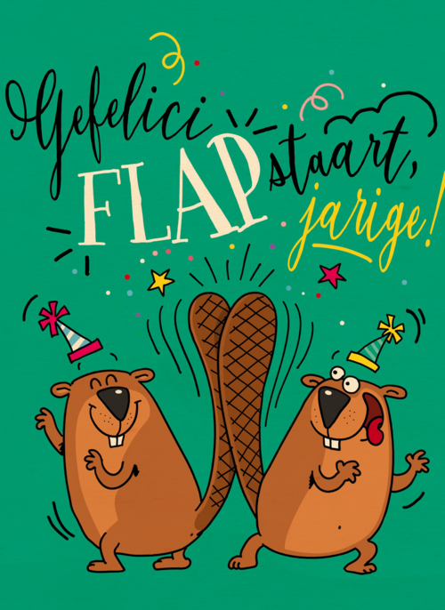 verjaardagskaart gefeliciflapstaart jarige