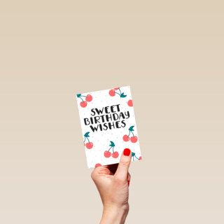 Verjaardagskaart tiener meisje Sweet birthday wishes kersen