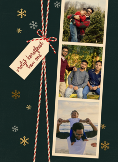 kerstkaart fotokaart fotostrip 3 kaders