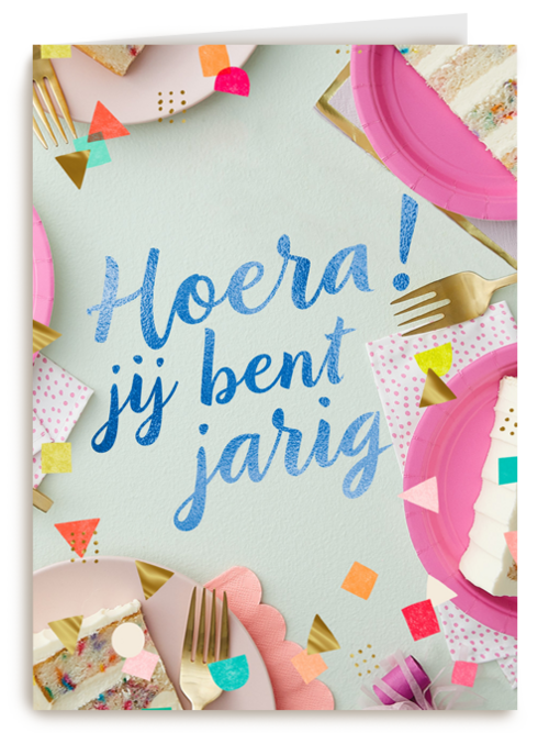 Verjaardagskaart tiener meisje Hoera jij bent jarig