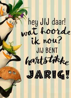 Penguins kaart jij bent hardstikke jarig