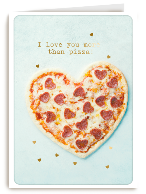 vriendschap kaart klassiek i love you more than pizza