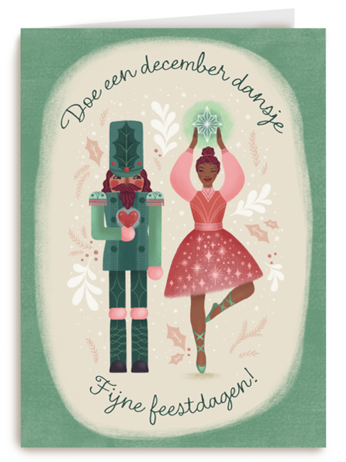 Kerstkaart klassiek doe een december dansje