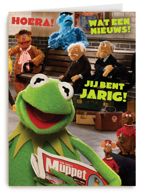 kermit de kikker met de krant