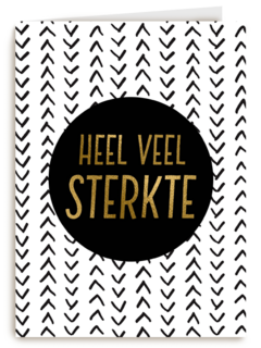 Beterschapskaart Gouden letters Heel veel sterkte