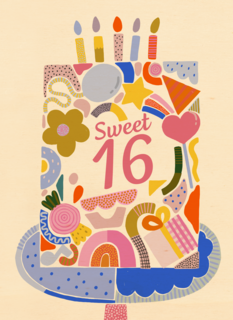 sweet 16 birthday met een taart