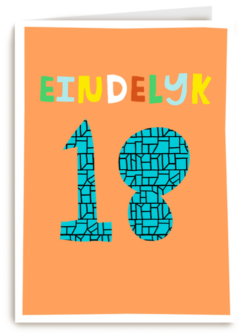 Verjaardagskaart Eindelijk 18 jongen man