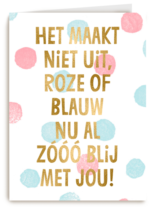 zwangerschap aankondiging het maakt niet uit roze of blauw