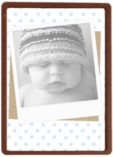 fotokaart staand blauwe stippen