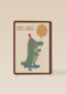 Verjaardagskaart krokodil met ballon