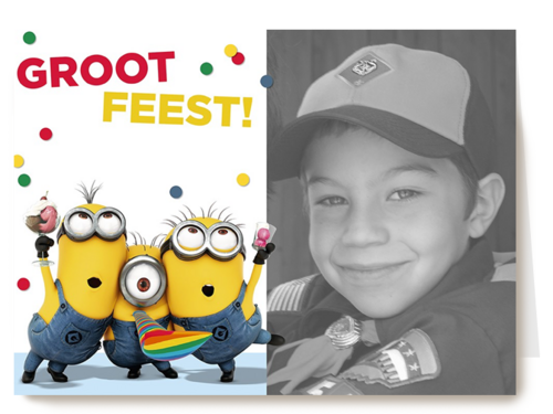 het is feest een groot feest want jij bent jarig fotokaart
