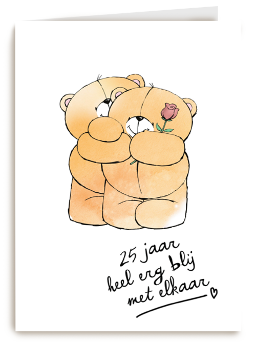 Huwelijkskaart al 25 jaar heel erg blij met elkaar forever friends
