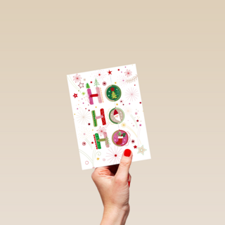 Kerstkaart klassiek ho ho ho Turnowsky