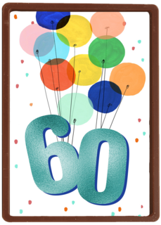 Verjaardagskaart 60 met ballonnen