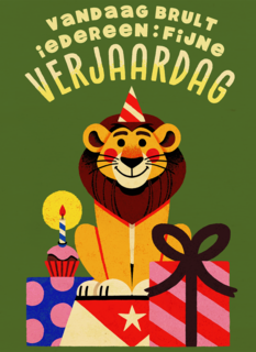 Verjaardag Leeuw Met Cadeaus