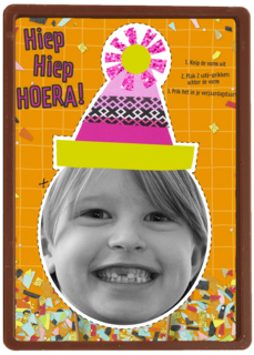 verjaardag kaart kids meisje feestmuts