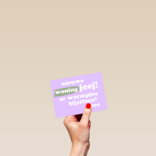 Nieuwe woning kaart er warmpjes bijzitten nee