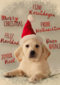 kerstpuppy met muts