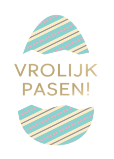 Ansichtkaart Pasen ei met vrolijk Pasen