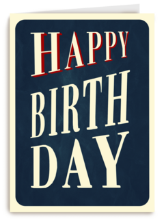 Verjaardagskaart happy birthday blauw