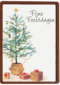 Kerstkaart klassiek kerstboom cadeautjes