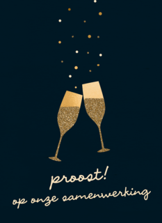 nieuwjaarskaart zakelijk proost op onze samenwerking