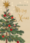 kerstkaart met kerstboom merry x mas