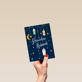 Ramadan Mubarak sterren en lantaarns