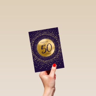 Verjaardagskaart leeftijden Man vrouw Cheers to 50 years