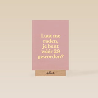 verjaardag kaart vrouw weer 29 geworden