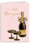 gelukkig nieuwjaar met flesje champagne en glazen