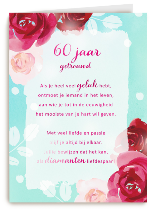 Huwelijksjubileum kaart 60 jaar getrouwd More than words