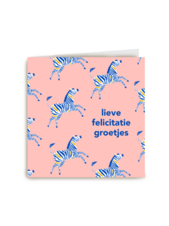 verjaardag kaart hip zebra lieve felicitatie groetjes