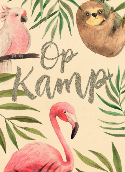 Op kamp kaart jungle dieren