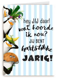 Penguins kaart jij bent hardstikke jarig