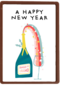 nieuwjaarskaart hip regenboog prosecco