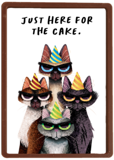 verjaardag kaart folio just here for the cake