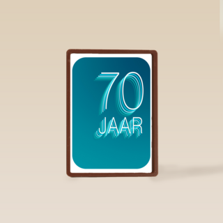 Verjaardagskaart 70 jaar blauw groen