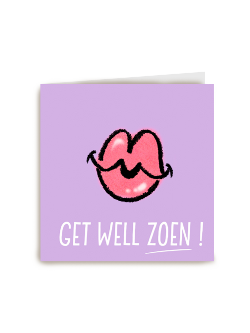 beterschapskaart vrouw get well zoen lila